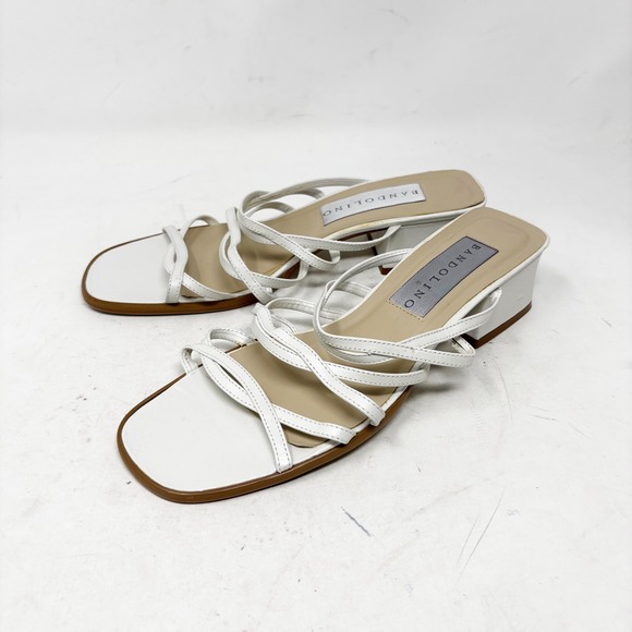 Bandolino Shoes - Y2K Bandolino White Strappy Heeled Sandals Women's Size 8M Square Toe Block Heel